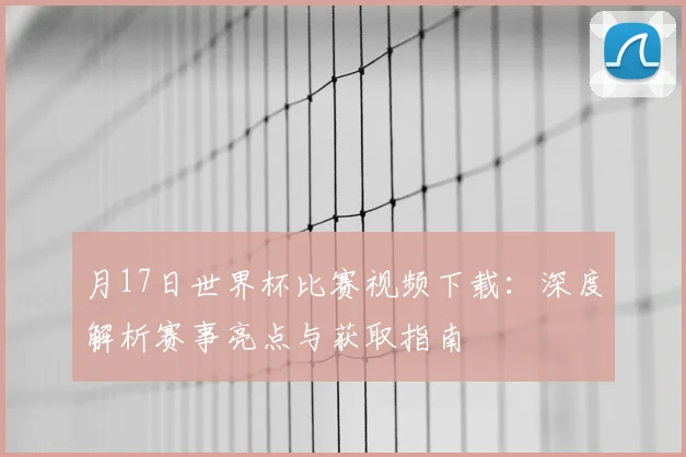 月17日世界杯比赛视频下载：深度解析赛事亮点与获取指南