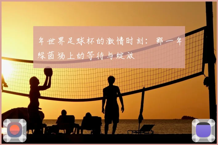 年世界足球杯的激情时刻：那一年绿茵场上的等待与绽放